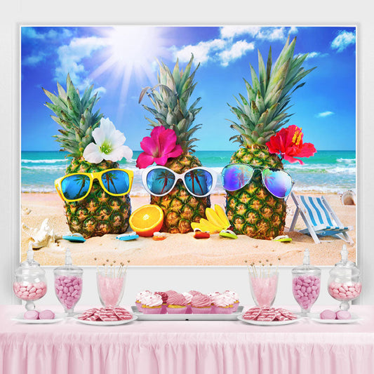 Lofaris Ocean Sunshine Pineapple Photoshoot Backdrop for Kids
