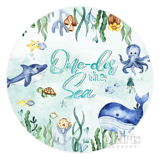 Lofaris Ocean Theme Onder The Sea Happy Birthday Circle Backdrop