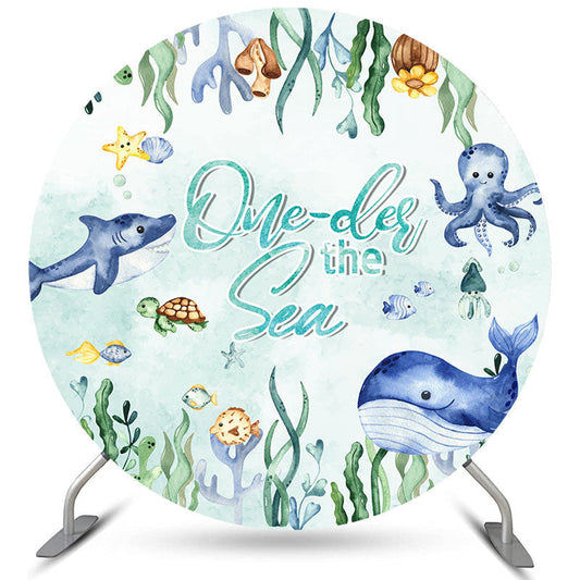 Lofaris Ocean Theme Onder The Sea Happy Birthday Circle Backdrop