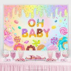 Lofaris Oh Baby Dessert And Candy Gender Reveal Backdrop