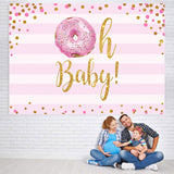 Load image into Gallery viewer, Lofaris Oh Baby Glitter Pink Donut Girls Shower Backdrop