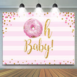 Load image into Gallery viewer, Lofaris Oh Baby Glitter Pink Donut Girls Shower Backdrop
