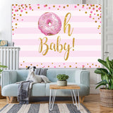 Load image into Gallery viewer, Lofaris Oh Baby Glitter Pink Donut Girls Shower Backdrop