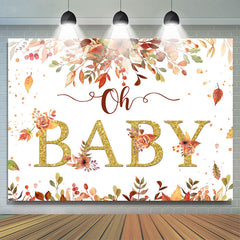 Lofaris Oh Baby Gold Yellow Leaves Autumn Shower Backdrop