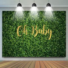Lofaris Oh Baby Green Leaves Wall Backdrop Spring Photoshoot