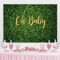 Lofaris Oh Baby Green Leaves Wall Backdrop Spring Photoshoot