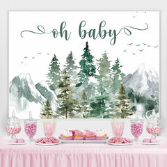 Lofaris Oh Baby Mountain and Pine Tree Shower Backdrop