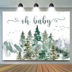 Lofaris Oh Baby Mountain and Pine Tree Shower Backdrop