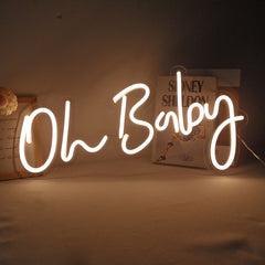 Lofaris Oh Baby Neon LED Sign Handmade For Gender Reveal Party Room