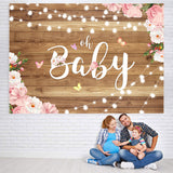 Load image into Gallery viewer, Lofaris Oh Baby Pink and White Flower Shower Backdrop
