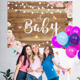 Load image into Gallery viewer, Lofaris Oh Baby Pink and White Flower Shower Backdrop