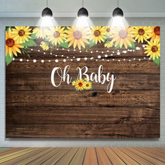Lofaris Oh Baby Wooden Sunflower Lights Shower Backdrop