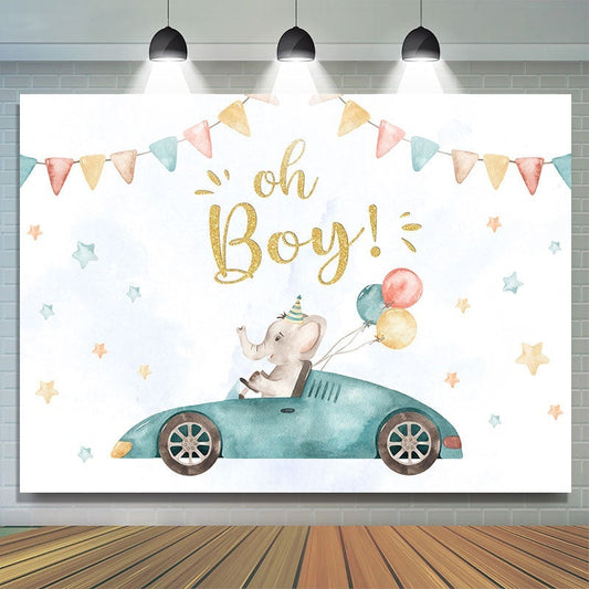 Lofaris Oh Boy Balloon Elephant Baby Shower Photo Backdrop