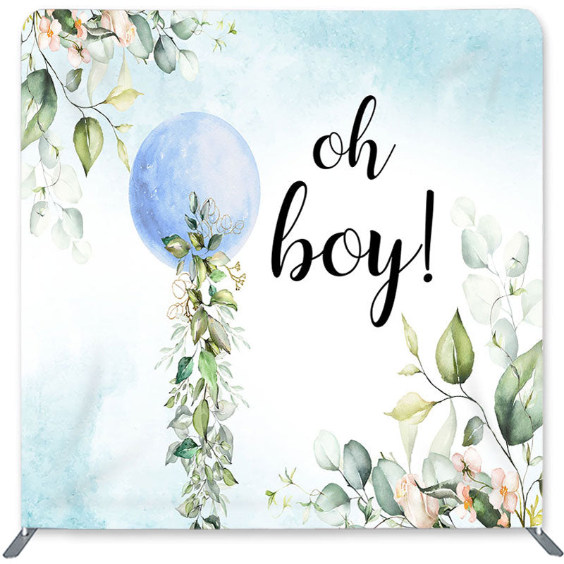 Lofaris Oh Boy Blue Ball Double-Sided Backdrop for Baby Shower