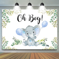 Lofaris Oh Boy Elephant Balloon Gender Baby Shower Backdrop