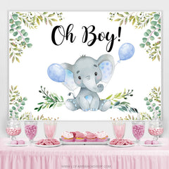 Lofaris Oh Boy Elephant Balloon Gender Baby Shower Backdrop