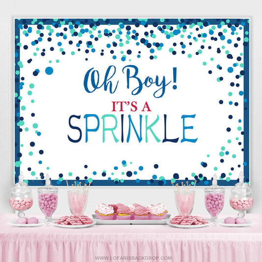 Lofaris Oh Boy Its A Sprinkle Simple Baby Shower Backdrop
