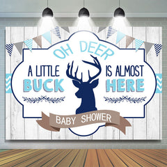 Lofaris Oh Deer A Little Buck Is Almost Here Baby Shower Backdrop