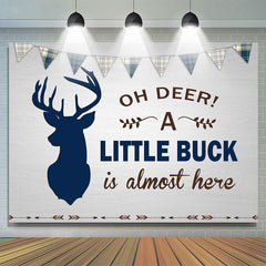 Lofaris Oh Deer A Little Buck Is Here Baby Shower Backdrop