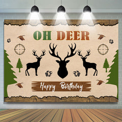 Lofaris Oh Deer Jungle Forests Elk Happy Birthday Backdrop