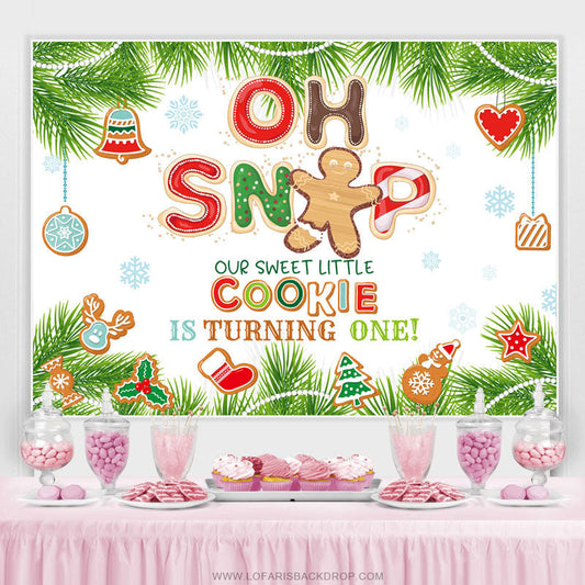 Lofaris Oh Snop Little Cookie Is Turinging One Birthday Backdrop