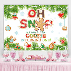 Lofaris Oh Snop Little Cookie Is Turinging One Birthday Backdrop