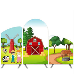 Lofaris Old McDonald Farm Theme Cartoon Arch Backdrop Kit