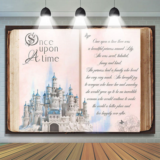 Lofaris Once Upon A Time Castle Storybook Birthday Backdrop
