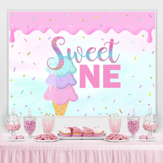 Lofaris One Birthday Summer Little Girls Photoshoot Backdrop