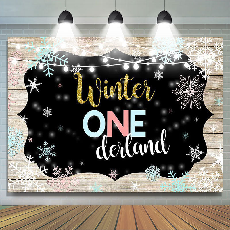 Lofaris One-derland Winter Snowflake Board Photoshoot Backdrop
