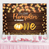 Load image into Gallery viewer, Lofaris One Little Pumpkin Is Turning Photo Backdrop for Baby Shower