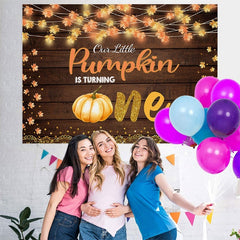 Lofaris One Little Pumpkin Is Turning Photo Backdrop for Baby Shower
