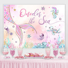 Lofaris Oneder The Sea Mermaid Girl 1st Birthday Backdrop