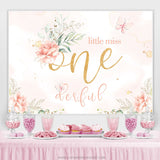Load image into Gallery viewer, Lofaris Onederful Pink Floral Butterfly 1St Birthday Backdrop
