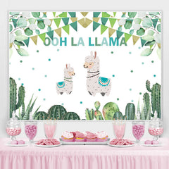 Lofaris Ooh La Llama Cactus Baby Shower Backdrop For Party