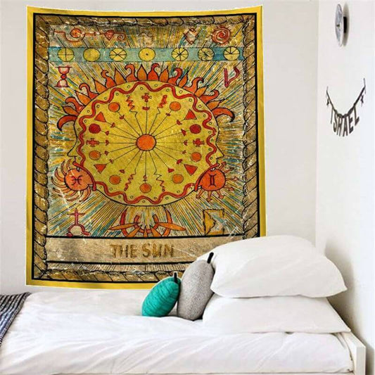 Lofaris Orange And Yellow Abstract Divination Wall Tapestry
