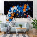 Load image into Gallery viewer, Lofaris Orange Blue Balloon Galaxy Birthday Party Backdrop