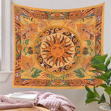 Load image into Gallery viewer, Lofaris Orange Floral Classic Mandala Fairytale Wall Tapestry