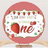 Load image into Gallery viewer, Lofaris Our Berry Sweet Is Turning One Round Birthday Backdrop