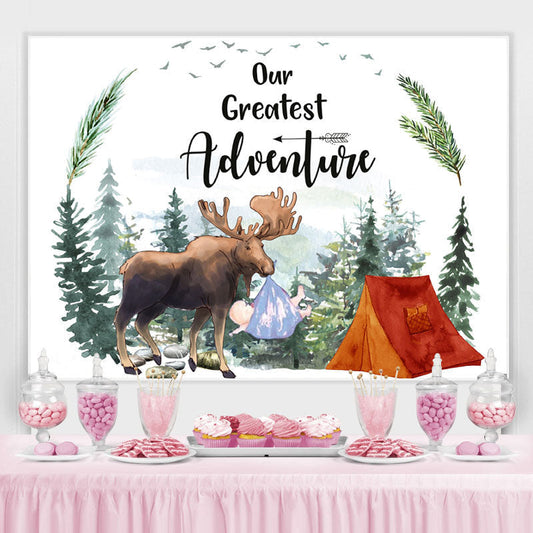 Lofaris Our Greatest Adventure Elk and Forest Backdrop for Baby