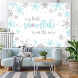 Load image into Gallery viewer, Lofaris Our Litter Snowflake Is On The Way Baby Shower Backdrop