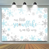 Load image into Gallery viewer, Lofaris Our Litter Snowflake Is On The Way Baby Shower Backdrop