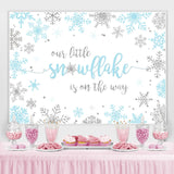 Load image into Gallery viewer, Lofaris Our Litter Snowflake Is On The Way Baby Shower Backdrop