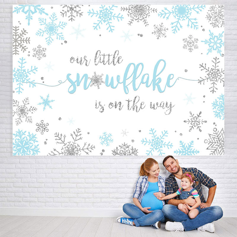 Lofaris Our Litter Snowflake Is On The Way Baby Shower Backdrop