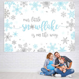 Load image into Gallery viewer, Lofaris Our Litter Snowflake Is On The Way Baby Shower Backdrop