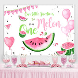 Load image into Gallery viewer, Lofaris Our Litter Sweetie Is Onemelon 1st Birthday Backdrop for Girl