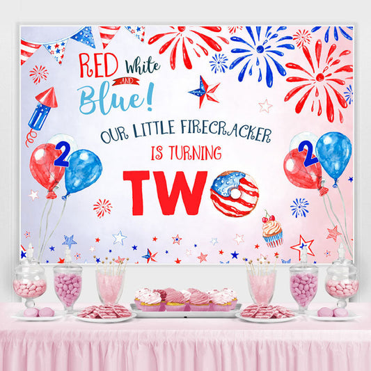 Lofaris Our Little Baby Is Turning Two Birthday Backdrop