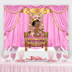 Lofaris Our Little Princess Pink and Gold Baby Shower Backdorop