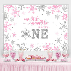 Lofaris Our Little Snowflake Is Turning 1st Birthday Backdrop