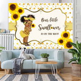 Load image into Gallery viewer, Lofaris Sunflower And Glitter Baby Shower Backdrop For Girl